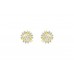 Women's Ear tops studs Earrings yellow Gold Plated round Zircon Stones